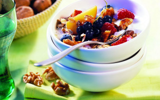 Cereal fruit nuts water basket - fruit free wallpaper