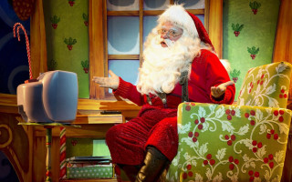 Santa claus candy cane christmas - a santa clause free wallpaper