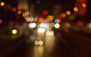 Blurry city street night lights - free light wallpaper