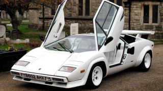 White car open building graveyard - gaudy free wallpaper