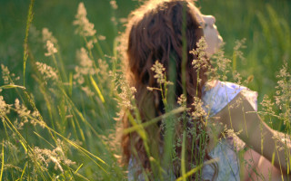 Girl field sky blowing grass - elinor proby adams free wallpaper