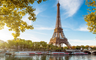 Eiffel tower seine river paris - free ship wallpaper