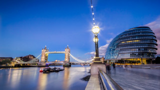 Bridge tower clock building cityscape - a tower free wallpaper