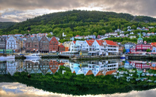 Tokyo cityscape mountain water bridge - a mountain in the background free wallpaper