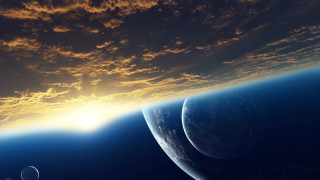 Earth sunset clouds mountain ocean - a view of the earth free wallpaper