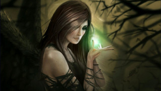 Woman green light forest fantasy - charlie bowater free wallpaper