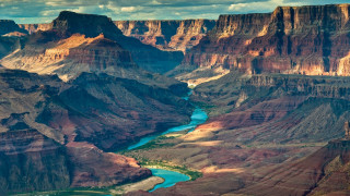 River canyon mountains clouds cityscape - mountain and cliffs free wallpaper