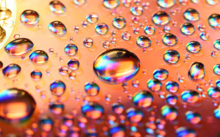 Water droplets soapy surface holography - octane renderer free wallpaper