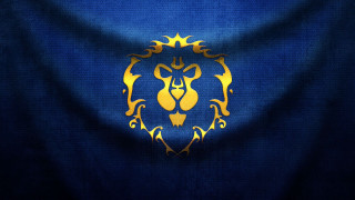 Blue gold lion emblem night - background free wallpaper