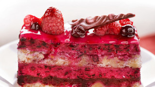 Cake raspberries chocolate plate fork 2 - a plate free wallpaper
