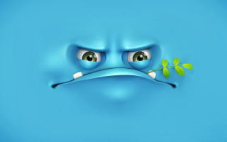 Sad face plant mouth blue - desmond morris free wallpaper