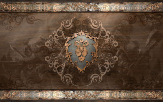 Decorative frame deer gold blue - a gold free wallpaper