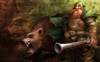 Man beard gun bear green - a bear free wallpaper