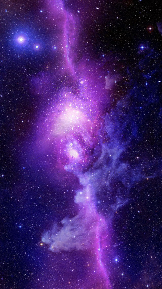 Purple blue space stars lightning - free space wallpaper for mobile