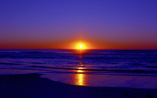 Sunset ocean beach sky waves - free sunset wallpaper