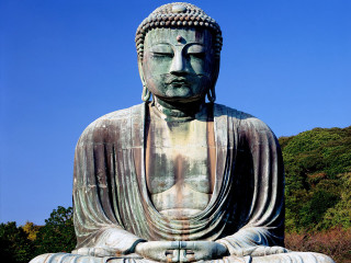 Large buddha statue park blue - a park free wallpaper