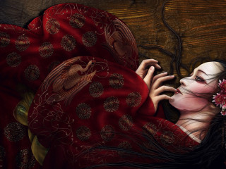 Woman in red dress flower - ben templesmith free wallpaper for desktop