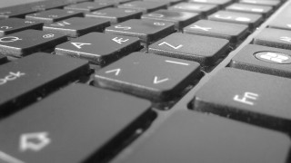 Keyboard macro blurry greyscale letters - the key free wallpaper