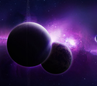 Planets in space purple background - eve ryder free wallpaper for tablet