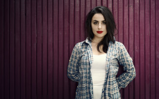 Woman purple wall hands on - a purple wall free wallpaper