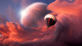 Hot air balloon red planet - a hot air balloon free wallpaper for desktop