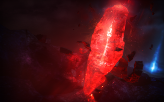 Red glowing object blue red - the dark sky free wallpaper