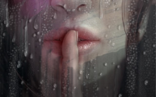 Pink hair rainy window digital - rain free wallpaper for desktop