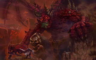 Demonic horned skull back cave - a demon like creature free wallpaper