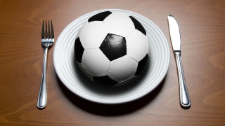 Soccer ball on plate with - foto realistic free wallpaper