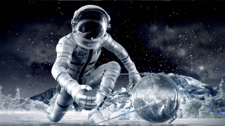Space suit floating water planet - alan bean free wallpaper for desktop