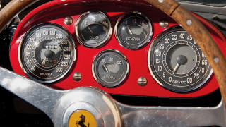 Car dashboard red gauges photorealism - steering free wallpaper