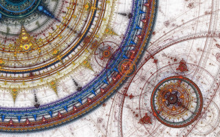 Mandelbrot fractal girls clock wings - complex free wallpaper for desktop