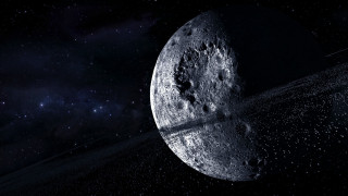 Large moon dark sky stars - a distant star in the distance free wallpaper