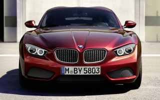 Red car building 3d render - face free wallpaper