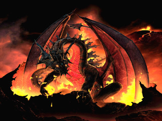 Dragon huge head wings fire - a huge head free wallpaper