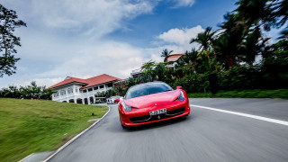 Red sports car heidelberg tiltshift - ding yunpeng free wallpaper
