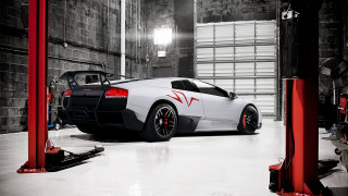 White sports car garage red 11 - rim free wallpaper