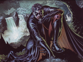 Man black suit waterfall sword - a black cape free wallpaper