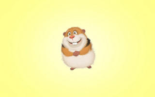 Cartoon hamster smile tie yellow - his neck free wallpaper