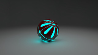 Glowing ball blue light gray - subsurface free wallpaper for desktop