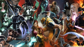 Group people poses fire yellow - marvel comic free wallpaper