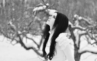 Snowy gothic portrait woman tree - evaline ness free wallpaper