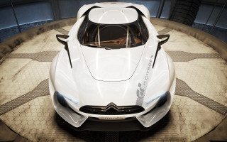 White car garage circular floor - a garage free wallpaper