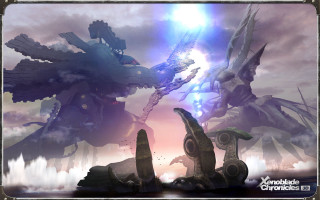 Alien creature water sky clouds - game art free wallpaper