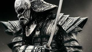 Knight sword helmet photorealism monochrome - his head and a sword free wallpaper