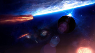 Space planet star aurora moon 3 - a space scene free wallpaper