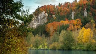 Lake fall colors mountain matte - fall free wallpaper