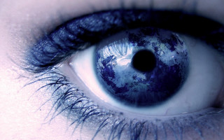 Blue eye black circle iris 7 - realistic eye free wallpaper