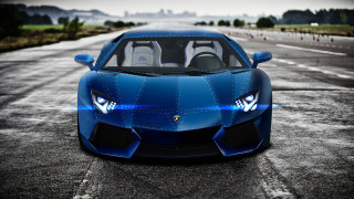 Blue sports car hood up 2 - its hood free wallpaper