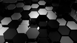 Black white hexagon abstract geometric - hexagonal free wallpaper for desktop